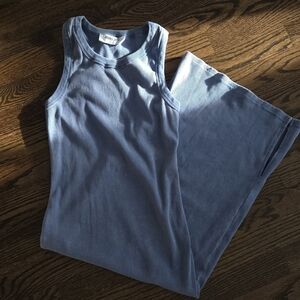 Double Zero Ribbed Midi Dress | Size S | Blue Bodycon Tank Dress